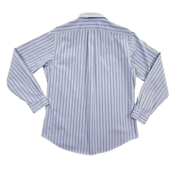 Ralph Lauren Men's Custom Fit Shirt Large Blue White Stripes Old Money Preppy - Picture 2 of 16